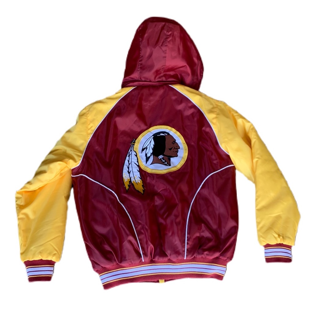 Redskins maroon and yellow embroidered coat size M